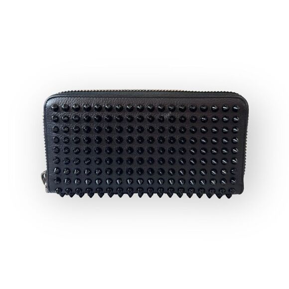 Christian Louboutin Panettone Leather Spiked Long Zipper Wallet - Picture 2 of 11